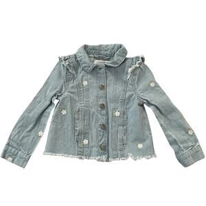Cupcakes And Cashmere Daisy Jean Jacket Size 3T Blue Fringe Boho Cowgirl Casual